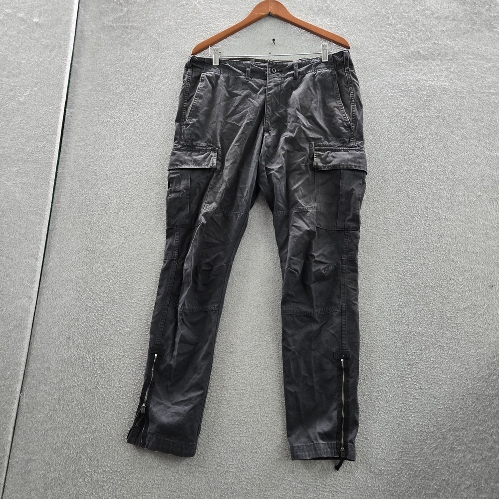 Abercrombie & Fitch Men Pants 32x32 Gray Cargo Straight Zipped Ankle 29" Inseam